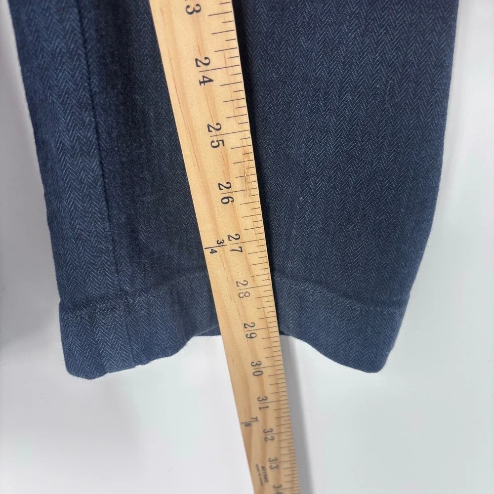 Brooks Brothers Herringbone Chino Pants Men 38x29 (Tag 38x30) Navy Blue Trousers